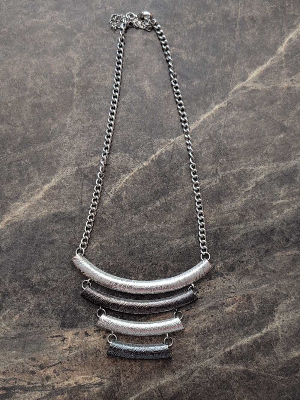 Silver-Tone Layered Bar Necklace - Women